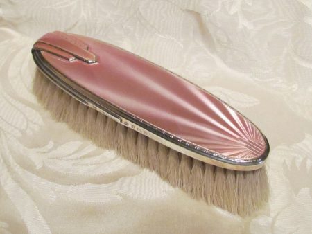 Pink Guilloche Sterling Silver Clothing Brush 1935 Albert Carter Skyscraper Design Mint Condition For Cheap