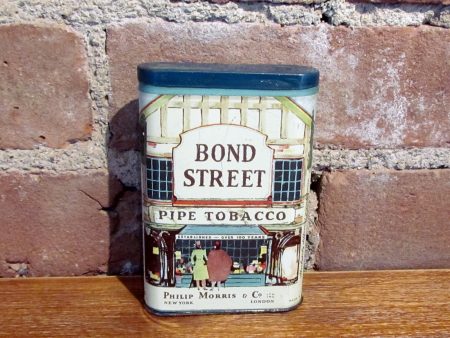 Bond Street Pipe Tobacco Tin Antique Advertising Phillip Morris & Co. Metal Box Online