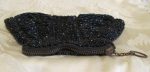 1920s Black Bead Purse Antique Finger Ring Black Iridescent Beaded Bag Online