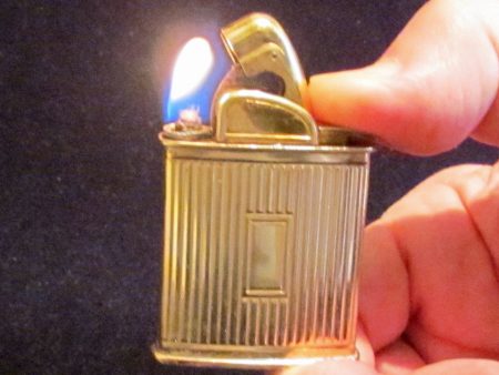 1940s Evans Baron Lighter Gold Art Deco Working Pocket Lighter Sale