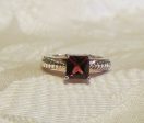 1.25 Carat Garnet Princess Cut Sterling Silver Ring Size 6 1 4 Cheap