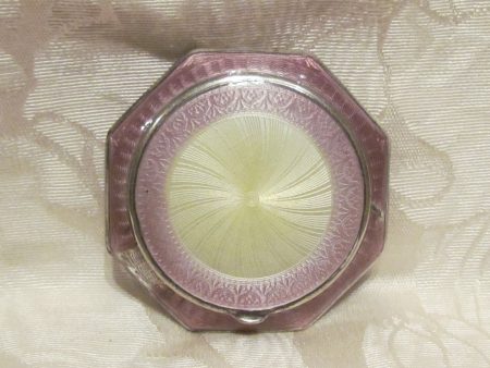 Finberg Guilloche Enamel Compact 1920s Lilac Silver FMC on Sale