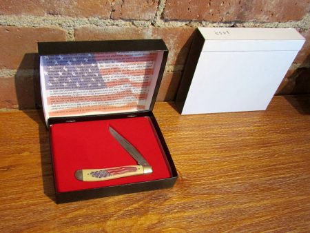 American Flag 40th Anniversary Locking Pocket Knife Schrade Cutlery Mint NIB For Sale