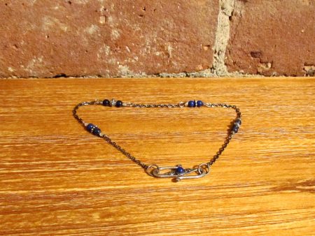 Sterling Silver Lapis Ankle Bracelet One Of A Kind Handmade Discount