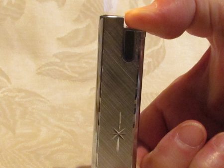 Vintage Silver Butane Lighter Working Flamex Toronado Ladies Lighter on Sale