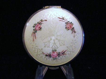 La Mode Guilloche Compact 1930 s Powder Rouge & Mirror Compact Supply