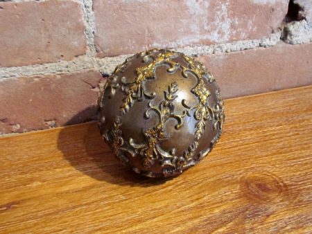 Antique Bronze Style Decorative Ball Orb Sphere Gold Accents Sale