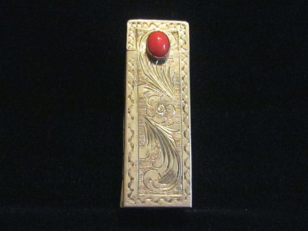 Italian Sterling Silver Lipstick Mirror Case Vintage Lipstick Holder Carnelian Clasp Circa 1900s Supply