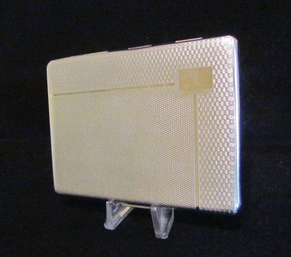 EMU Chrome Cigarette Case Art Deco Business Card Case Credit Card Holder on Sale