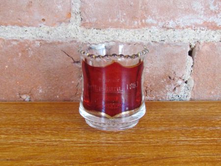 1863 Gettysburg Ruby Red Shot Glass Cordial Souvenir Fashion