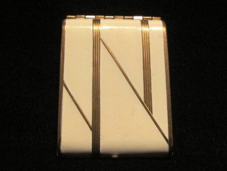 Vanstyle Ivory Enamel Powder And Rouge Compact 1930 s Vintage Compact Fashion