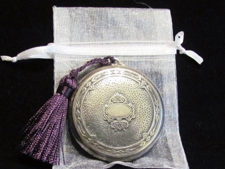 Victorian Djer Kiss Compact 1920s Silver Plated Powder Compact Cheap