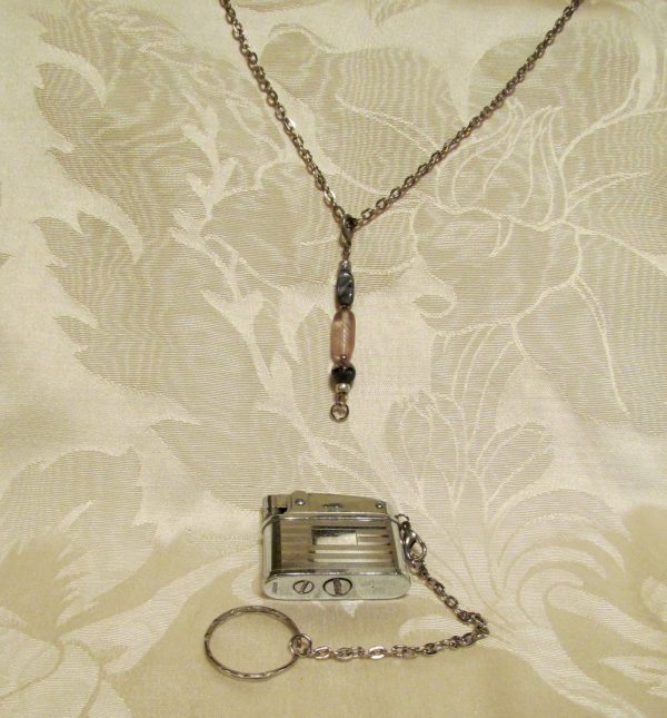 OOAK Handmade Vintage Lighter Necklace & Keychain Silver Working Lighter Pendant Necklace Online Hot Sale