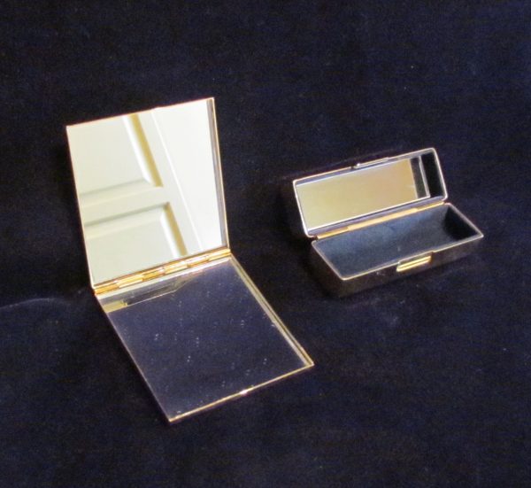 Bridal Double Mirror Lipstick Compact Matching Wedding Compacts Peach Enamel & Jewels on Sale