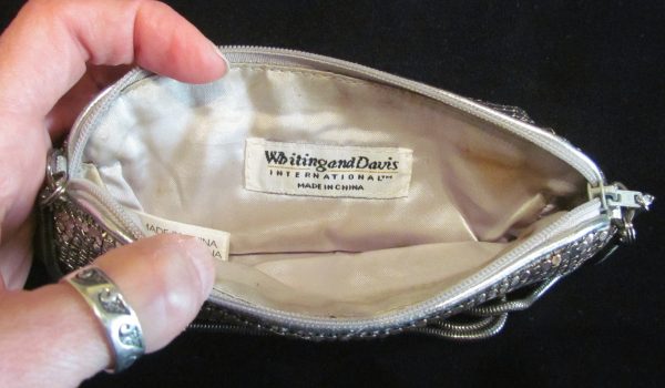 1950s Silver Mesh Purse Whiting Davis Shoulder Bag Clutch Purse Sale