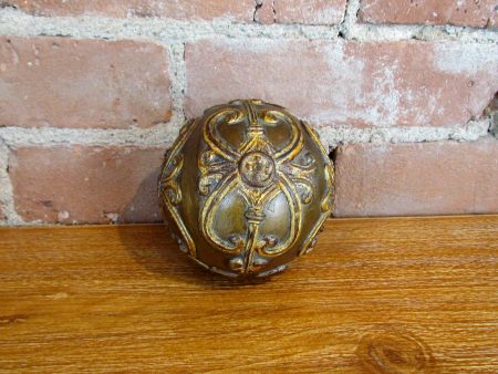 Bronze Antique Style Decorative Ball, Orb, Sphere w Gold Accents Hot on Sale