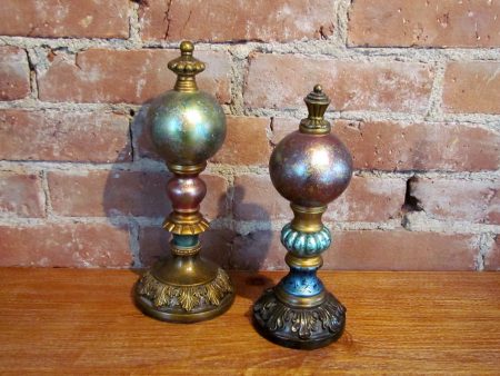 Antique Style Pair Finials Unique Architectural Decorative Centerpiece Sale