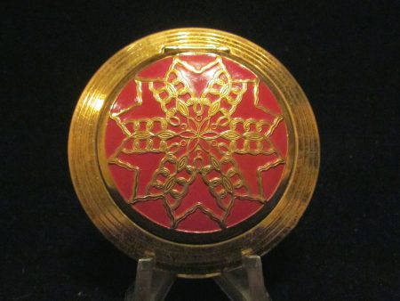 Richard Hudnut Brocade Compact Red Enamel And Gold Makeup Compact Online