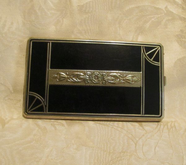 Art Deco Cigarette Case 1920s S.O.Bigney Enamel Card Case Extremely Rare Supply