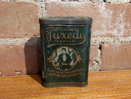 Patterson s Tuxedo Pocket Tobacco Tin Antique Advertising Metal Box For Cheap