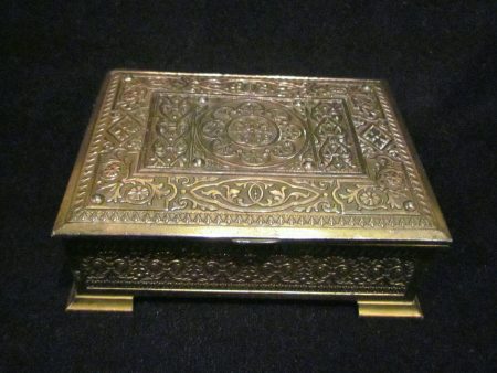 Vintage Cigarette Box Dispenser 1940 s Japan Brass Tabletop Cigarette Case on Sale