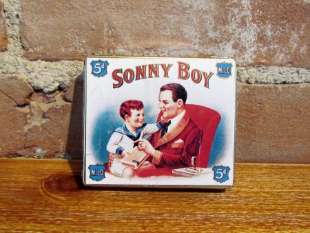 Rare Sonny Boy Cigarette Tin Vintage Litho Advertising Metal Box For Sale