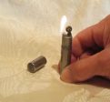 Silver Tube Lighter Trench Post And Wheel Lighter Great Working Condition Discount