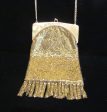 Art Deco Whiting & Davis Gold Mesh Purse 1940 s Flapper Evening Handbag Unique Sale