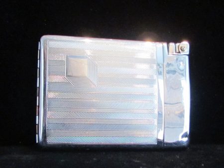 1940 s Royal CaseLite Art Deco Cigarette Case Lighter Silver Case Lite Excellent Working Sale