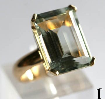 14Kt Gold Ring 11ct Prasiolite Ring High Fashion Bruce Magnotti Cocktail Ring Fine Jewelry Size 5 1 4 Online now