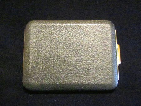 Black Leather Cigarette Case Gold Plated 1948 Rogers Lin Bren Cigarette Case Business Card Case Credit Card Holder on Sale