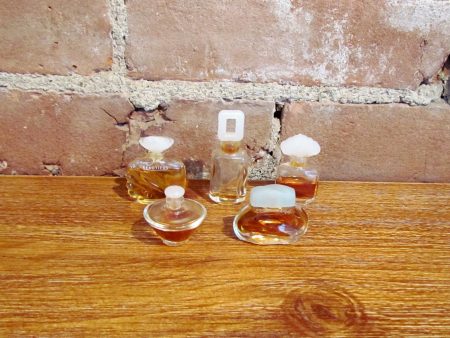 Five Vintage Mini Perfumes Bottles Rare Beautiful, Tuscany, Cinnabar Sale