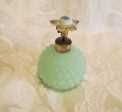 1940s Atomizer Perfume Bottle Green Hobnail Depression Glass Floral Top Excellent Working Condition Cheap