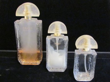 Lalique Perfume Bottles 3 Vintage Glass Bottles Fragrance Frosted Bottles Online Hot Sale