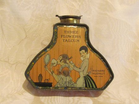 1920s Richard Hudnut Three Flowers Powder Tin Rare Vintage Tin Full Unused Supply