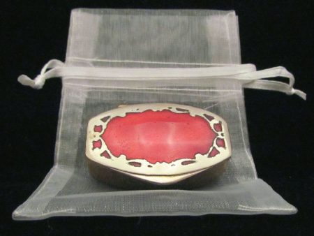 Silver Plated Red Enamel Pill Box Victorian 1900 s Snuff Box Trinket Online Hot Sale