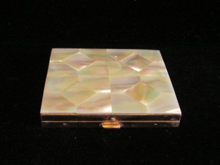 1940 s Mother Of Pearl Powder Mirror Compact MOP Hot on Sale