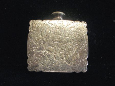 Antique Silver Perfume Flask Victorian Nickel Silver Snuff Bottle Online now