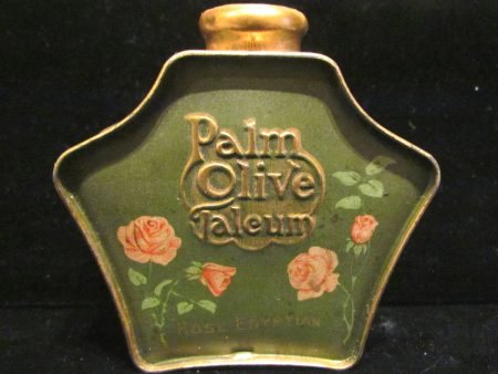 1919 Palm Olive Talcum Powder Tin Rose Egyptian Antique Palmolive Tin Rare Fashion