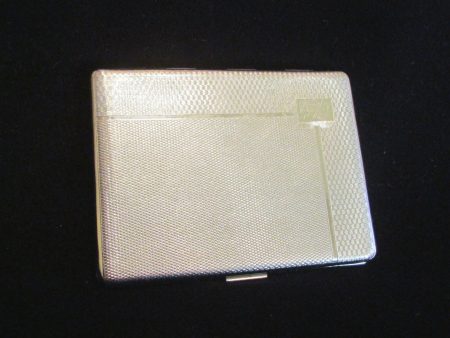 EMU Chrome Cigarette Case Art Deco Business Card Case Credit Card Holder on Sale