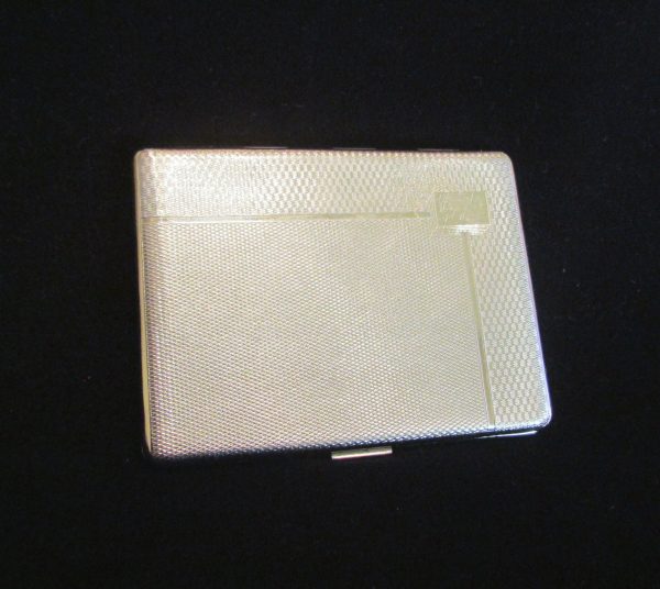 EMU Chrome Cigarette Case Art Deco Business Card Case Credit Card Holder on Sale