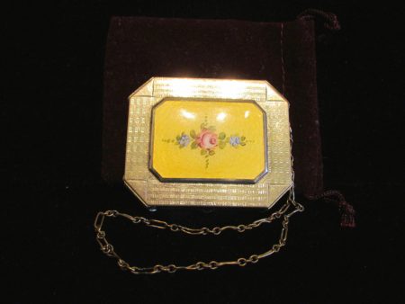 Guilloche Enamel Compact Purse 1920 s Art Deco Wristlet Dance Purse Online Hot Sale