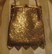 Art Deco Gold Purse Whiting Davis 1940s Mesh Purse Mint Condition Evening Handbag For Discount