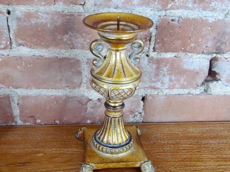 Antique Gold Pillar Candleholder Online