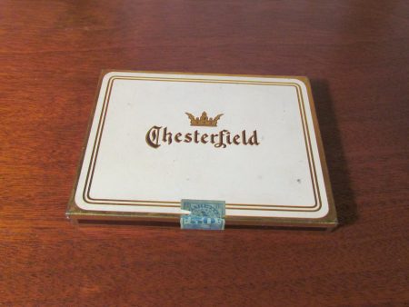 Chesterfield Cigarette Tin Vintage Flat Metal Tobacco Box Hot on Sale