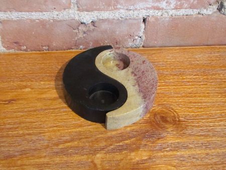 Yin and Yang Soapstone Candle Holder Hot on Sale