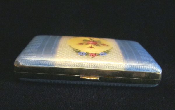 1930s Guilloche Cigarette Case Gold Plated LaMode Floral Ladies Card Case Supply