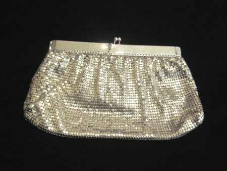 Whiting Davis Silver Mesh Clutch Purse 1940 s Formal Evening Bag Bridal Wedding Purse Hot on Sale