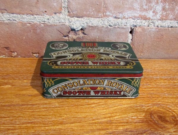 Vintage Consolation Royale Scotch Whisky Gentlemen s Playing Cards Tin For Discount