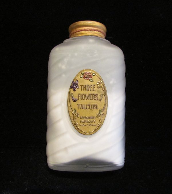 1920 s Perfume Bottle Vintage Powder Richard Hudnut Powder Three Flowers Powder Talcum Powder Bottle RARE Online now